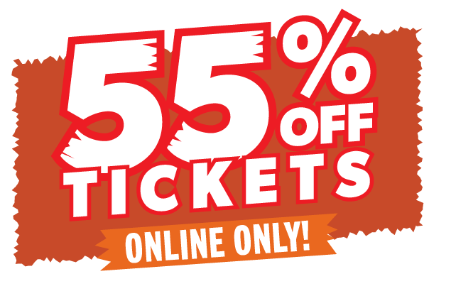 55% off tickets online only