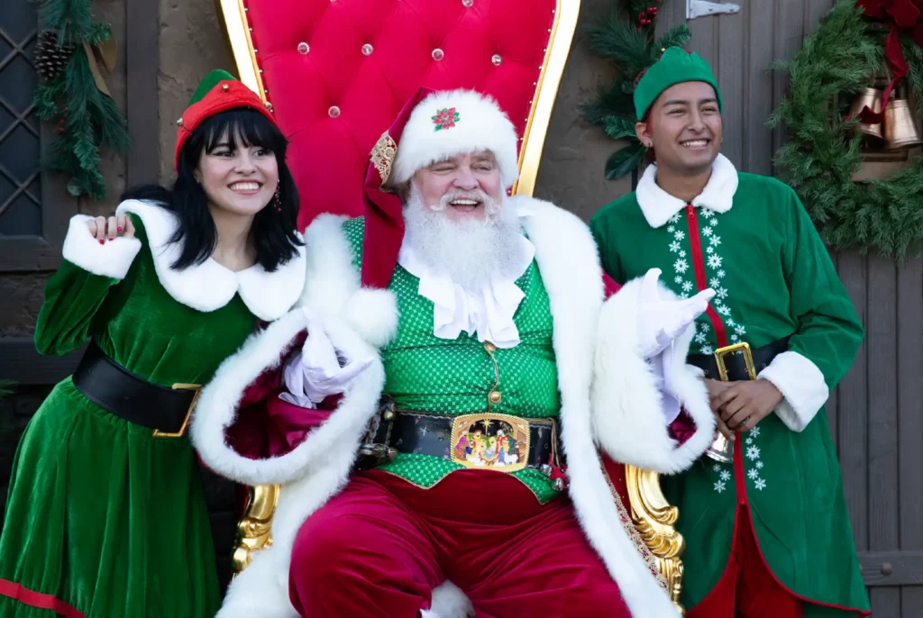 santa with his helpers