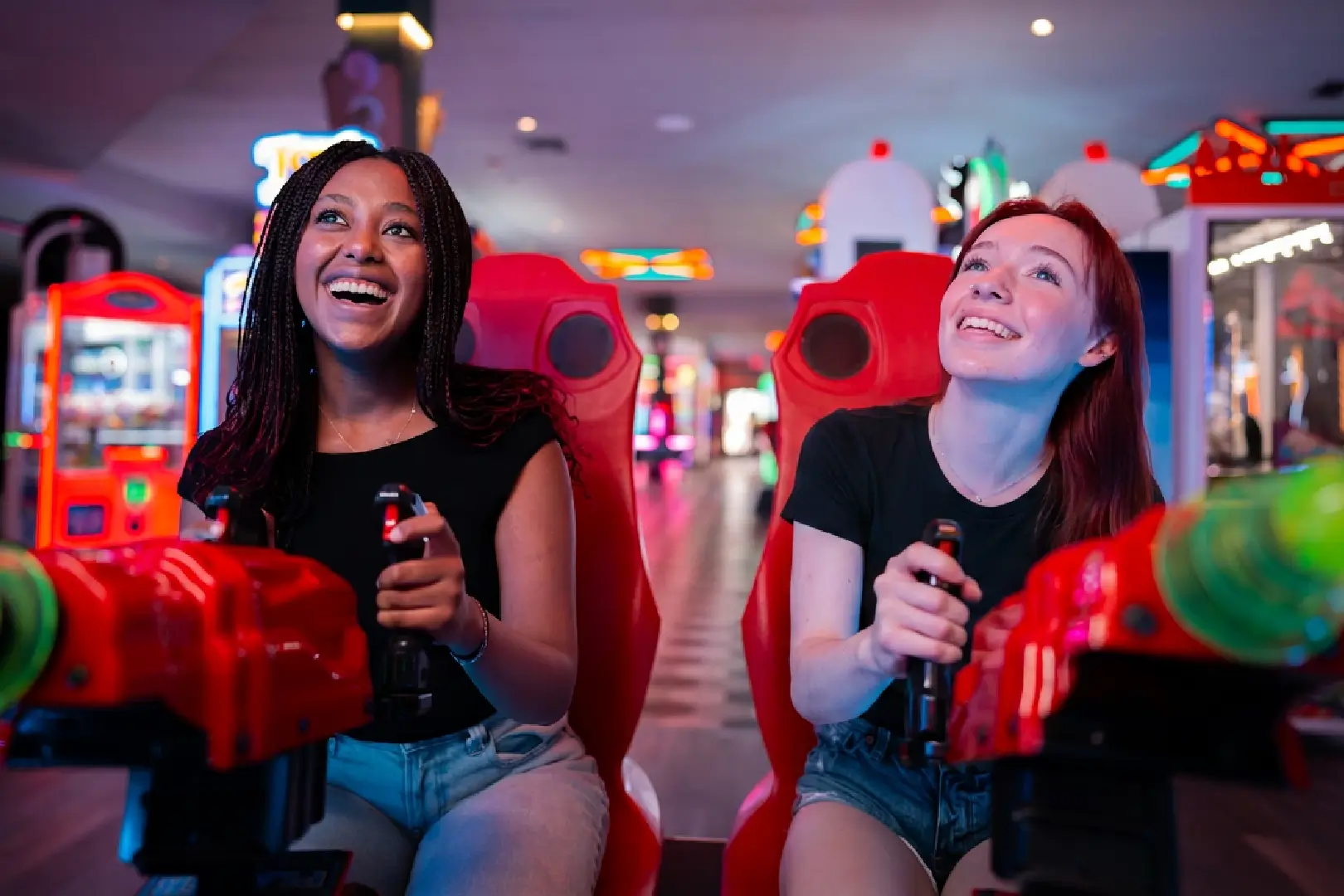 friends at the castle park arcade